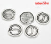 P176 - 10 pcs. Antique Silver LARGE Letter "J" Alphabet Letter - 18mm x18mm - Wax Design