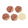 P682 -10 pcs. Gold Plated Multicolor Enamel Circle Metal Dangle Charms Pendants - Temple - 20mm - 0.8" - Great for Earrings, Necklaces or Dangles