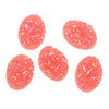 CA017 - 5 pcs Druzy Resin Embellishment Oval Cabochons Salmon Pink - 18x13mm - 18mm x 13mm