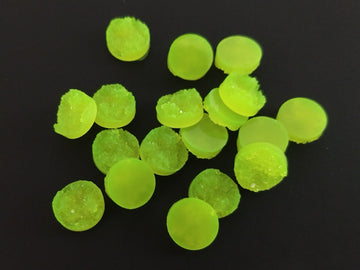 CA133 - 10 pcs Druzy Resin Embellishment Cabochons Neon Yellow Green - 12mm Diameter - Circle - 5mm Thick