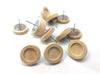 E601 - 10 pcs. Stainless Steel Earring Posts Studs Settings Bezels Cabochons Tacks - 12mm Glue Pad Setting - Silver Tone - Wood Bezel - Natural