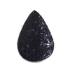 FL0003 - 10 pcs. Black Glitter Faux Leather Dangle Charms Pendants - Teardrop - 56mm (2.17") - Great for Light Earrings and Dangles! Double Sided