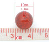BD045 - 50 pcs Red Crackle Glass Round Beads - 10mm