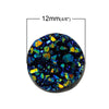 CA158 - 10 pcs Druzy Resin Embellishment Cabochons Blue Multicolor AB - 12mm