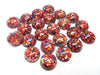 CA253 - 10 pcs Druzy Resin Embellishment Cabochons - 12mm - Glitter Style - Blue, Red and Gold - Multi-color