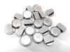 BD662 - 10 pcs. Antique Silver Tone Round Slider Beads with 12mm Glue Pad Bezel Trays - Hole: 10mm x 2.5mm