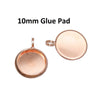 P494 - 10 pcs. Rose Gold Plated Pendant Circle Bases Tray Dangle Settings Bezel Cabochons - 10mm Glue Pad Setting