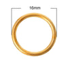 J023 - 100 pcs Gold Plated Soldered Closed Jump Rings - 16mm - 15 Gauge (1.5mm Thick)