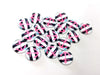 CA616 - 10 pcs Circle Nautical Pink Anchor Black Stripes Glass Round Dome Seals Tiles Cabochons - 12mm