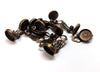 CA716 - 10 pcs. Antique Bronze Earring Clips Settings Hinged Bezels Cabochons - 8mm Glue Pad Setting