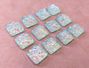 CA789 - 10 pcs Druzy Resin Embellishment Cabochons Clear Multicolor AB - 12mm - Square - Dome Style
