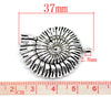 P524A - 2 pcs. LARGE - 1.46 in - Antique Silver Tone Beach Spiral Shell Charms Pendants - 37mm x 27mm (1.46 in x 1.06 in)