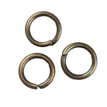 J036 - 100 pcs Antique Bronze Open Jump Rings - 6mm - 18 Gauge (1mm Thick) - 4mm Inner Diameter