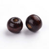 BD167 - 200 pcs Brown Dark Coffee Wooden Wood Round Spacer Beads - 8mm (0.32") - Hole Size: 3mm