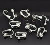 E791 - 20 pcs. Silver Plated Earring Clips Settings Lever Back with Loop - 16mm x 13mm - Great for Non-pierced Unpierced Ears