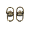 BA045 - 20 pcs. Antique Bronze Oval Swivel Connectors Clasps for Key Rings Key Chains - 19mm x 9mm