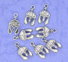 P703A – 5 pcs. Antique Silver Medieval Helmet Hat Charms Pendants – 25mm x 13mm