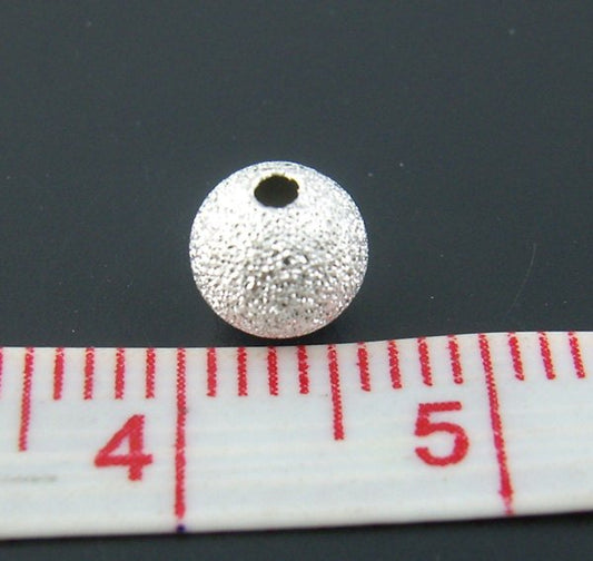 BD405 - 6mm - 150 pcs. Silver Plated Stardust Ball Spacer Beads