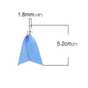 P453 - 10 pcs. Blue Faux Leather Tassel Dangle Charms Pendants - Golden - 5.2cm (2.05") x 3.3cm (1.3") - Great for Light Earrings &amp; Dangles!