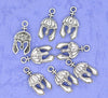 P703A - 5 pcs. Antique Silver Medieval Helmet Hat Charms Pendants - 25mm x 13mm