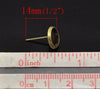 E312A - 10 pcs. Antique Bronze Earring Posts Studs Settings Bezels Cabochons Tacks- 8mm Glue Pad Setting