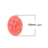 CA017 - 5 pcs Druzy Resin Embellishment Oval Cabochons Salmon Pink - 18x13mm - 18mm x 13mm