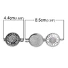 P421A - 3 pcs. Antique Silver Carved Round Sun Flower Pendant Photo Picture Locket Box - 44 X 33mm - Fits 5ss rhinestones - Perfume Diffuser!
