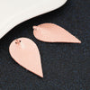 P871 - 10 pcs. Scales Faux Leather Dangle Charms Pendants - Pinch Leaf - Coral - Silver Tone Jump Ring - 63mm (2.5") - Double Sided