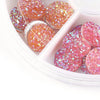 CA555 - 42 pcs Assortment Box - Resin Embellishment Druzy Cabochons - Dome - 6 Colors - 12mm (0.47")