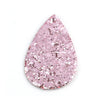 FL0004 - 10 pcs. Pink Blush Glitter Faux Leather Dangle Charms Pendants - Teardrop - 58mm (2.3") - Great for Light Earrings and Dangles! Double-Sided