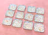 CA789 - 10 pcs Druzy Resin Embellishment Cabochons Clear Multicolor AB - 12mm - Square - Dome Style