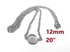 N199 - 3 pcs. 304 Stainless Steel Silver Tone Chain Necklaces - 20" (50.8cm) - 12mm Bezel - Tarnish Resistant!
