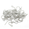 E532 - 100 pcs Silver Tone Earring Hooks with Loop Hole - 22mm x 10mm - Hole Size: 1.9mm