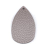 P1031 - 10 pcs. Metallic Gray Faux Leather Dangle Charms Pendants - Plump Teardrop - 58mm (2.3") - Great for Light Earrings! Double-Sided