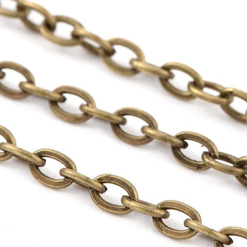 N102 - 10M (32.8 Ft) - Antique Bronze Iron Cable Chain Link - 5x3.3mm - 5mm x 3.3mm - 3.3x5mm