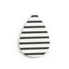 P1091 - 10 pcs. Black and White Stripe Faux Leather Dangle Charms Pendants - Teardrop - 56mm (2.2") - Great for Earrings! Double Sided - Style C