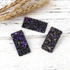 P614 - 10 pcs. Black Multicolor Faux Leather Dangle Charms Pendants - Rectangle - 41mm (1.6") - Great for Light Earrings, Necklaces or Dangles!