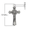 P423 - 10 pcs. Antique Silver Crucifix Cross Charms Pendants - 51mm x 28mm (2" x 1 1/8") - Hole Size: 2.6mm - INRI
