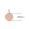 P683 - 5 pcs. Rose Gold Plated Pendant Trays Circle Posts Settings Bezels Cabochons - 25mm Glue Pad Setting (1 inch)