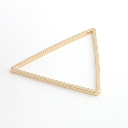 P1013 - 10 pcs Gold Plated Triangle Metal Dangle Charms Pendants - 33mm x 29mm - 1.3" - Great for Making Fringe Earrings, Necklaces, Dangles!