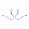 E715 - 50 pcs 304 Stainless Steel Silver Tone Earring Hooks with Spring - 19mm x 17mm - Hole Size: 2.5mm - Tarnish Resistant!