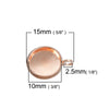P494 - 10 pcs. Rose Gold Plated Pendant Circle Bases Tray Dangle Settings Bezel Cabochons - 10mm Glue Pad Setting