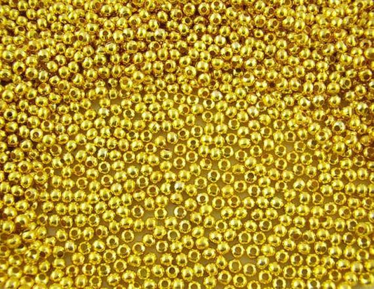 BD511 - 1000 pcs Gold Plated Alloy Smooth Ball Spacer Beads- 3mm
