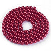 BD084 - 8mm Cherry Red Glass Pearl Imitation Round Beads - 32 inch strand (105 pieces) - Hole Size: 1mm