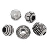 BD766 - 50 pcs Antique Silver Tone European Spacers - Assortment - 10mm-15mm