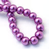 BD108 - 6mm Purple Violet Glass Pearl Imitation Round Beads - 32 inch strand - Approx. 145 pcs per strand - Hole Size: 1mm