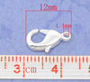 CL091 - 50 pcs. Silver Plated Lobster Clasps - 12mm x 7mm - Made of Brass! Very high quality! Claw Clasps