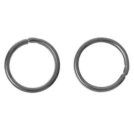 J087 - 100 pcs Gunmetal Open Jump Rings - 10mm - 18 Gauge (1mm Thick