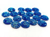CA101 -10 pcs Druzy Resin Embellishment Cabochons Blue Multicolor - 12mm - Dome Circle