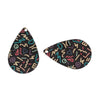 P759 - 10 pcs Gold Plated Multicolor Teardrop Metal Enamel Dangle Charms Pendants - 28mm x 18mm - 1.1" - Scribble - Great for Earrings, Dangles